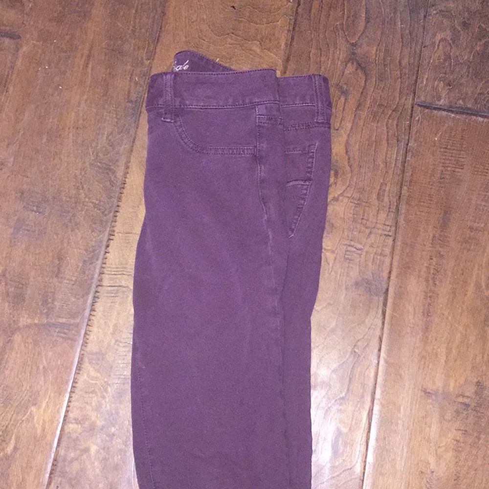 Maroon skinny jeans